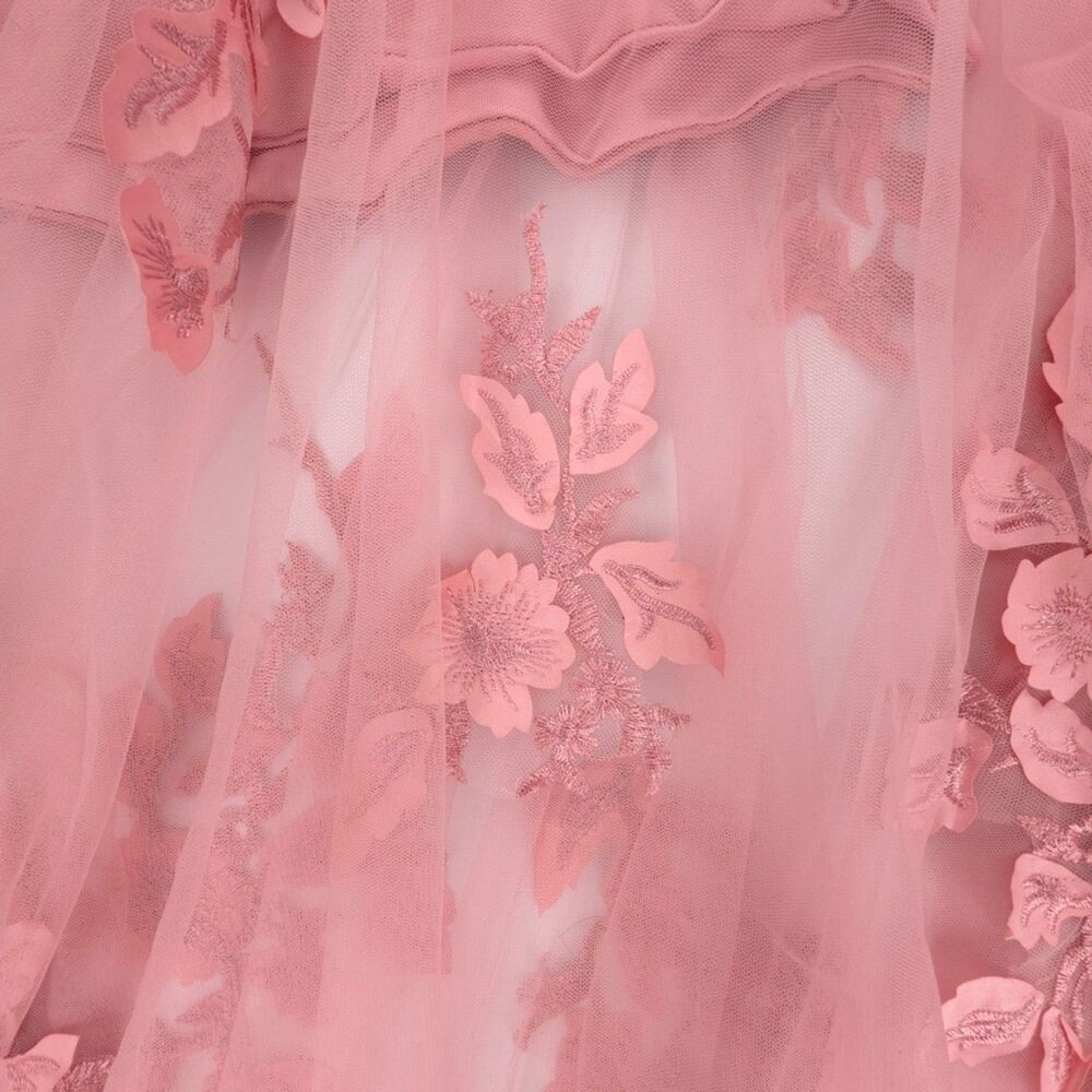 JOVANI 02845 Floral Applique Embellished Corset Gown Pink Romantic Pageant HOCO - Picture 12 of 14